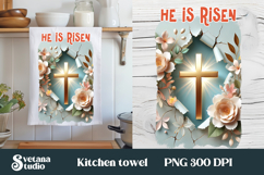 Easter cross kitchen towel | Christian kitchen towel design Product Image 1