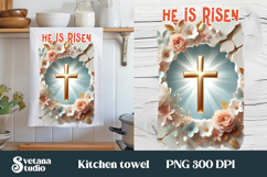 Easter cross kitchen towel | Christian kitchen towel design Product Image 1