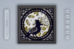 Crow Steampunk Layered Papercut Product Image 1