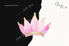 Pink Watercolor Crown - Tooth Fairy PNG Product Image 2
