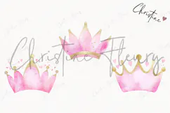 Pink Watercolor Crown - Tooth Fairy PNG Product Image 3