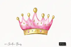 Pink Watercolor Crown - Tooth Fairy PNG Product Image 1