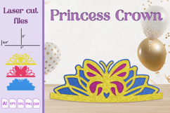 3d Layered butterfly crown svg, Birthday tiara layered Product Image 1