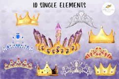 Watercolor Crowns Clipart | Watercolor Princesses Clipart Product Image 2