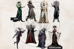 Crown of Sins Embodied Vices Clipart for Journals and POD Product Image 11