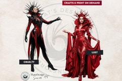 Crown of Sins Embodied Vices Clipart for Journals and POD Product Image 9