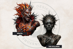 Crown of Sins Embodied Vices Clipart for Journals and POD Product Image 7