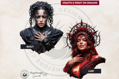 Crown of Sins Embodied Vices Clipart for Journals and POD Product Image 9