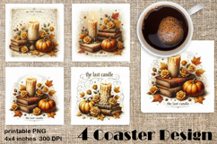 Square coasters PNG| Fantasy, Pumpkin &amp; Antique Books | Fall Product Image 1