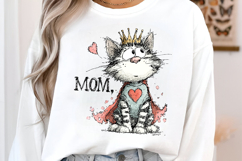 Crowned Super Mom Cat Clipart Product Image 2