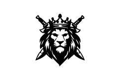 Crowned Warrior Lion Logo Design Product Image 1