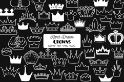 White Crowns | Hand Drawn Princess Tiara, King, Queen, Royal Product Image 1