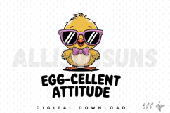 chick, cartoon, sunglasses, bow tie, easter, eggcellent, attitude, funny, cute, spring, animal, bird, character, illustration, design, sublimation, vector, clipart, happy, graphic, kawaii, cool, trendy, cheerful, adorable, easter egg, party, invitation, k