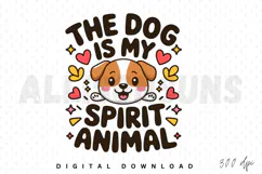 dog, spirit animal, puppy, cute, cartoon, vector, illustration, hearts, stars, sublimation, kawaii, funny, pet, animal, design, graphic, tshirt, print, poster, love, adorable, cheerful, happy, joyful, playful, friendship, breed, pedigree, canine, artwork,