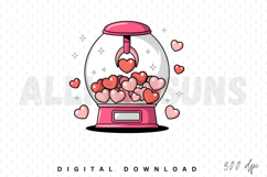 cartoon, claw machine, arcade, game, heart, hearts, valentines day, love, pink, red, vector, illustration, valentine, cute, romantic, gift, symbol, surprise, present, playful, toy, machine, prize, clip art, isolated, design element, holiday, sweet, candy,