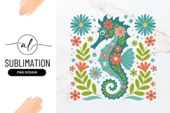 Floral Seahorse Vector Art Sublimation Png Product Image 1