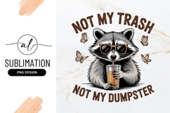 Cool Raccoon Sipping Drink Sublimation Png Image Product Image 1