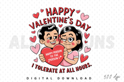 valentine, valentines day, couple, love, funny, heart, tolerate, happy, illustration, cartoon, character, cute, humor, romantic, romance, relationship, spouse, husband, wife, man, woman, graphic, design, vector, art, celebration, holiday, valentines gift,