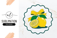Lemon Fruit With Bow Sublimation Png Image Product Image 1