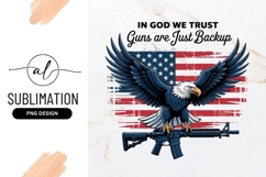American Eagle With Gun And Flag Sublimation Png Product Image 1