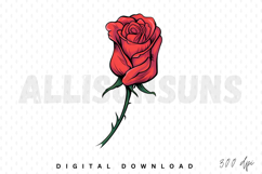 red rose, rose, flower, floral, illustration, vector, design, botanical, nature, love, romance, valentine, romantic, blossom, bloom, single, isolated, white background, drawing, hand drawn, clip art, graphic, digital art, artwork, tattoo, symbol, beauty, 
