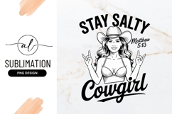 Stay Salty Cowgirl Sublimation Png Design Product Image 1