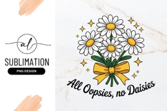 Daisy Bouquet With Bow Sublimation Png Product Image 1