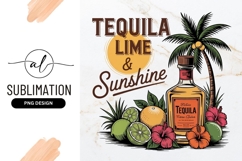 Tequila Lime And Sunshine Tropical Sublimation Design Product Image 1