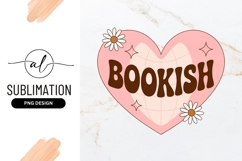 Bookish Design In Pink Heart Shape Sublimation Product Image 1