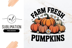 Farm Fresh Pumpkins With Daisies Sublimation Png Product Image 1