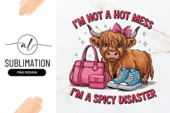 Highland Cow Spicy Disaster Sublimation Png Image Product Image 1