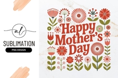Happy Mothers Day Retro Floral Illustration Product Image 1