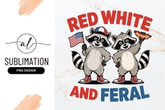 Patriotic Raccoons Celebrate Fourth Of July Illustration Product Image 1