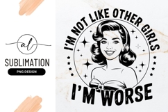 Retro Woman Worse Quote Sublimation Design Product Image 1