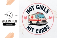 Funny Ambulance Cartoon Badge Sublimation Png Product Image 1