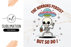 Persisting Skeleton With UFO And Drink Vector Sublimation Product Image 1