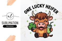 Lucky Cow St Patrick&#039;s Day Cartoon Illustration Product Image 1