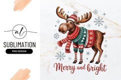 Festive Moose Winter Apparel Sublimation Png Product Image 1