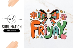Friday Retro Groovy Lettering Sublimation Png Product Image 1
