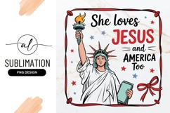 Statue Of Liberty Loves Jesus Sublimation Png Product Image 1