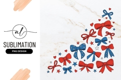 Patriotic Bows Stars Hearts Sublimation Png Design Product Image 1
