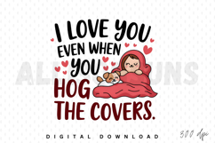 love, valentines, valentines day, valentines clipart, couple, dog, pet, relationship, hug, heart, covers, bedroom, home, girl, cartoon, cute, funny, hog, blanket, sleep, bed, digital, download, sublimation, design, graphic, vector, illustration, printable