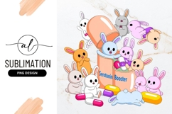 Serotonin Booster Cartoon Bunnies Capsule Illustration Product Image 1