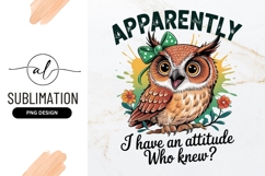 Attitude Owl With Flowers Sublimation Design Product Image 1