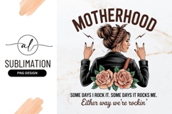 Rocking Motherhood Illustration Woman Flowers Sublimation Product Image 1