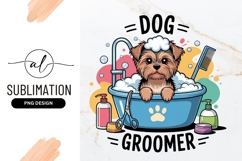 Cartoon Dog Grooming Bath Vector Illustration Product Image 1