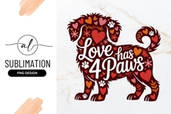 Love Has Four Paws Dog Vector Illustration Product Image 1