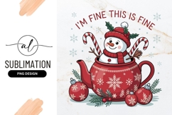 Funny Snowman In Teapot Christmas Graphic Illustration Product Image 1