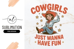 Cowgirl Illustration Fun Western Sublimation Png Product Image 1
