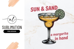 Margarita Illustration With A Lime Slice Garnish Sublimation Product Image 1